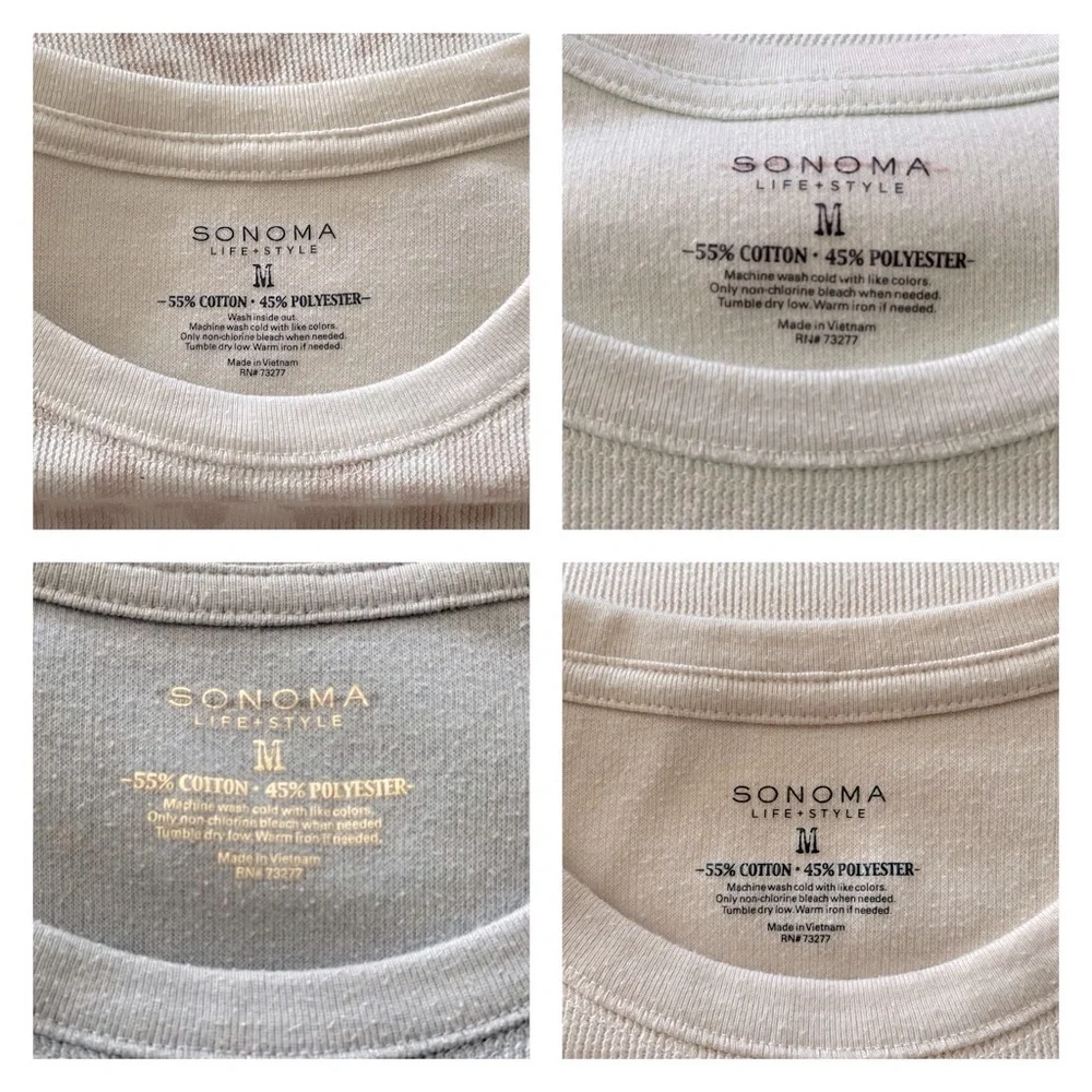 SONOMA Tops Long Sleeve Crew Neck Knit Lot of Four Size Medium